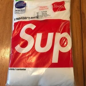 Supreme x Hanes 3 pack white tees